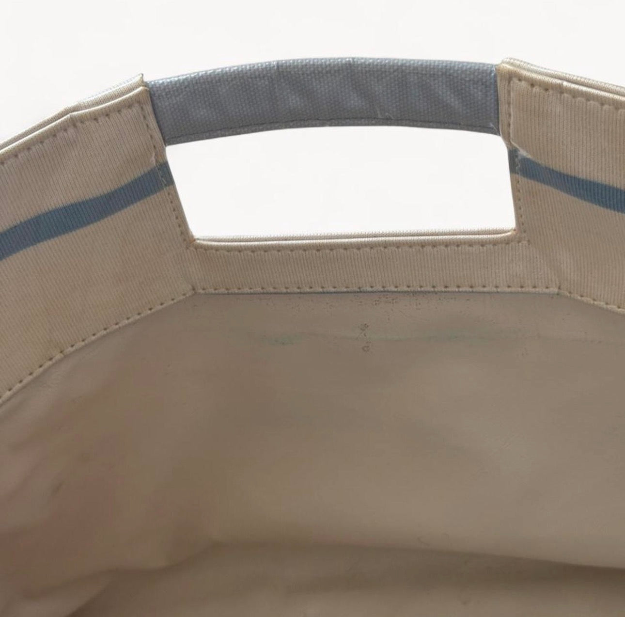 Courrèges Blue & White Striped Vinyl Tote Bag