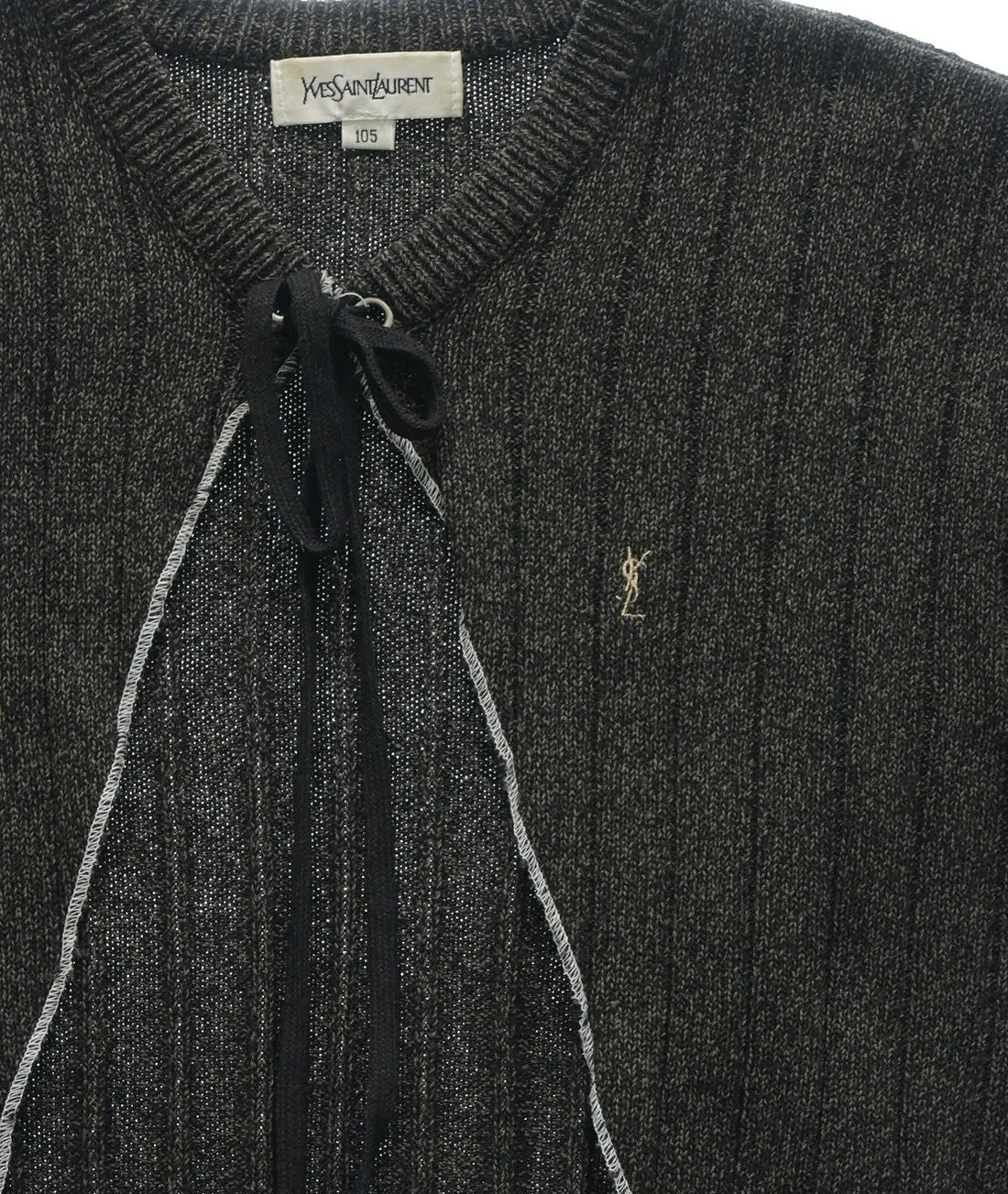 Yves Saint Laurent Cropped Ribbed Knit Top