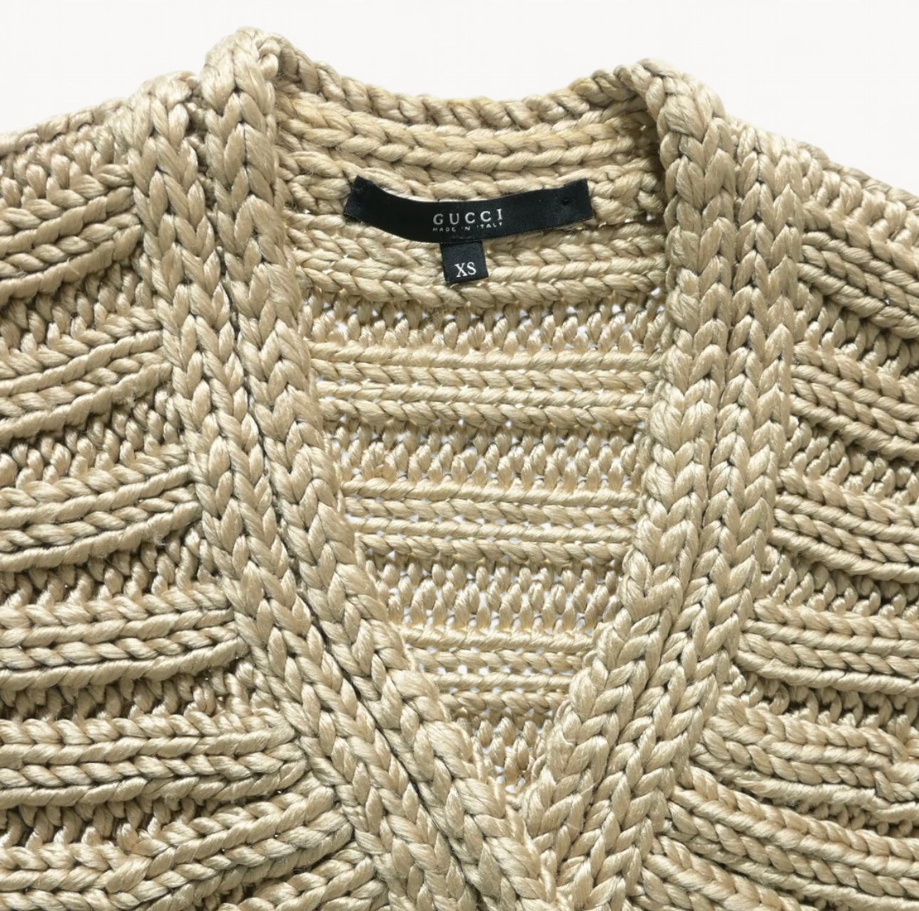 Gucci Spring 2006 Cropped Ivory Silk Knit Top