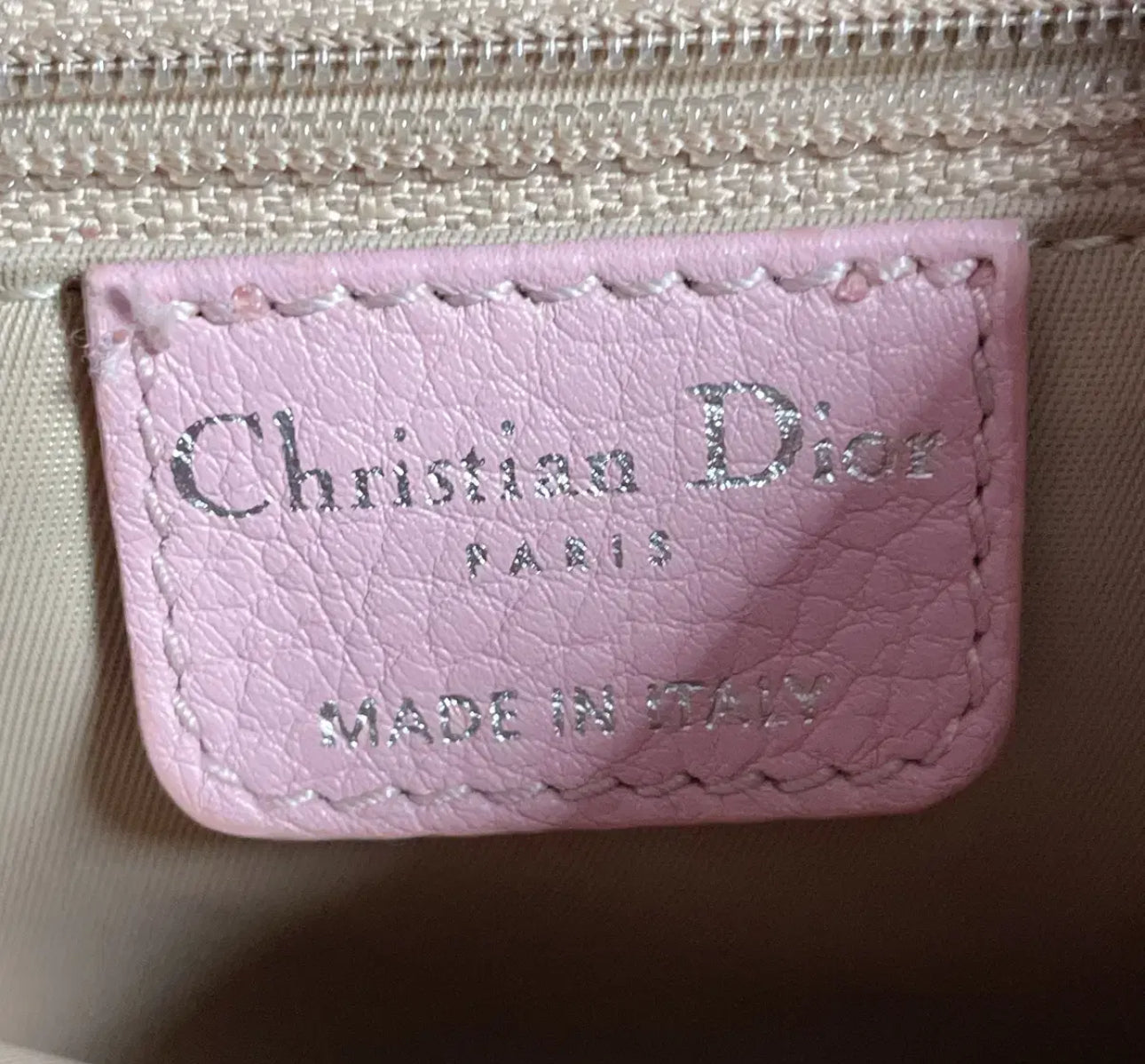 Christian Dior 2006 Pink & Beige Diorissimo Canvas Hobo Bag