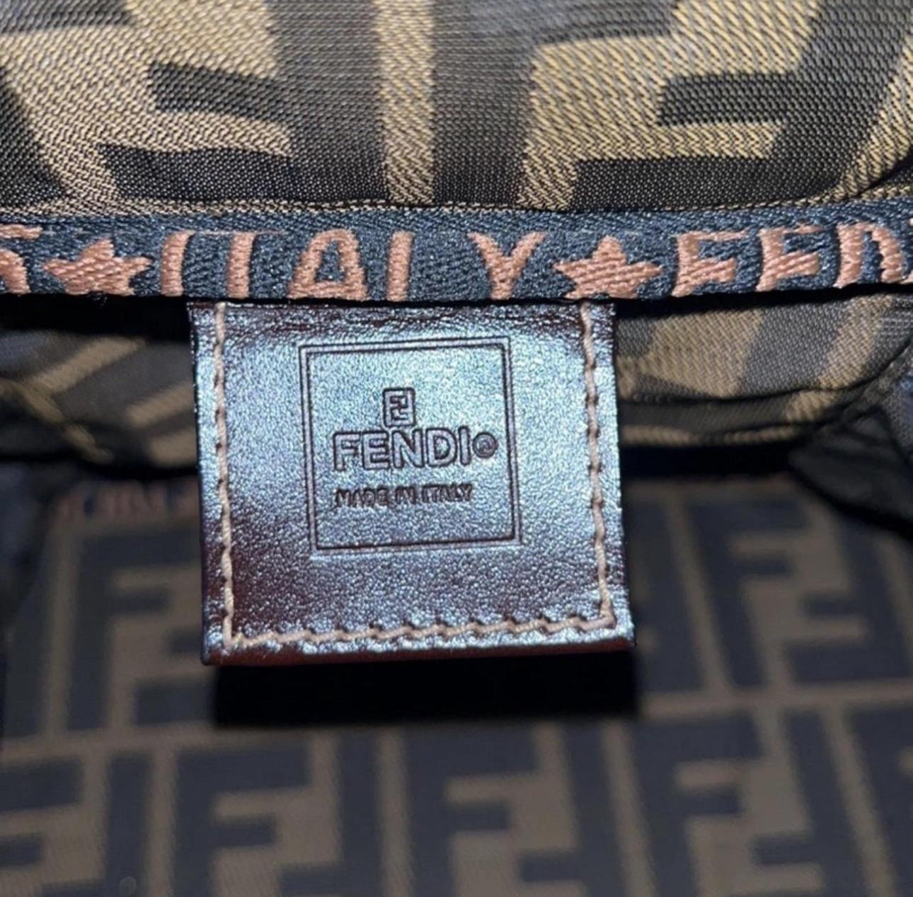 Fendi Zucca canvas vanity pouch in black and brown