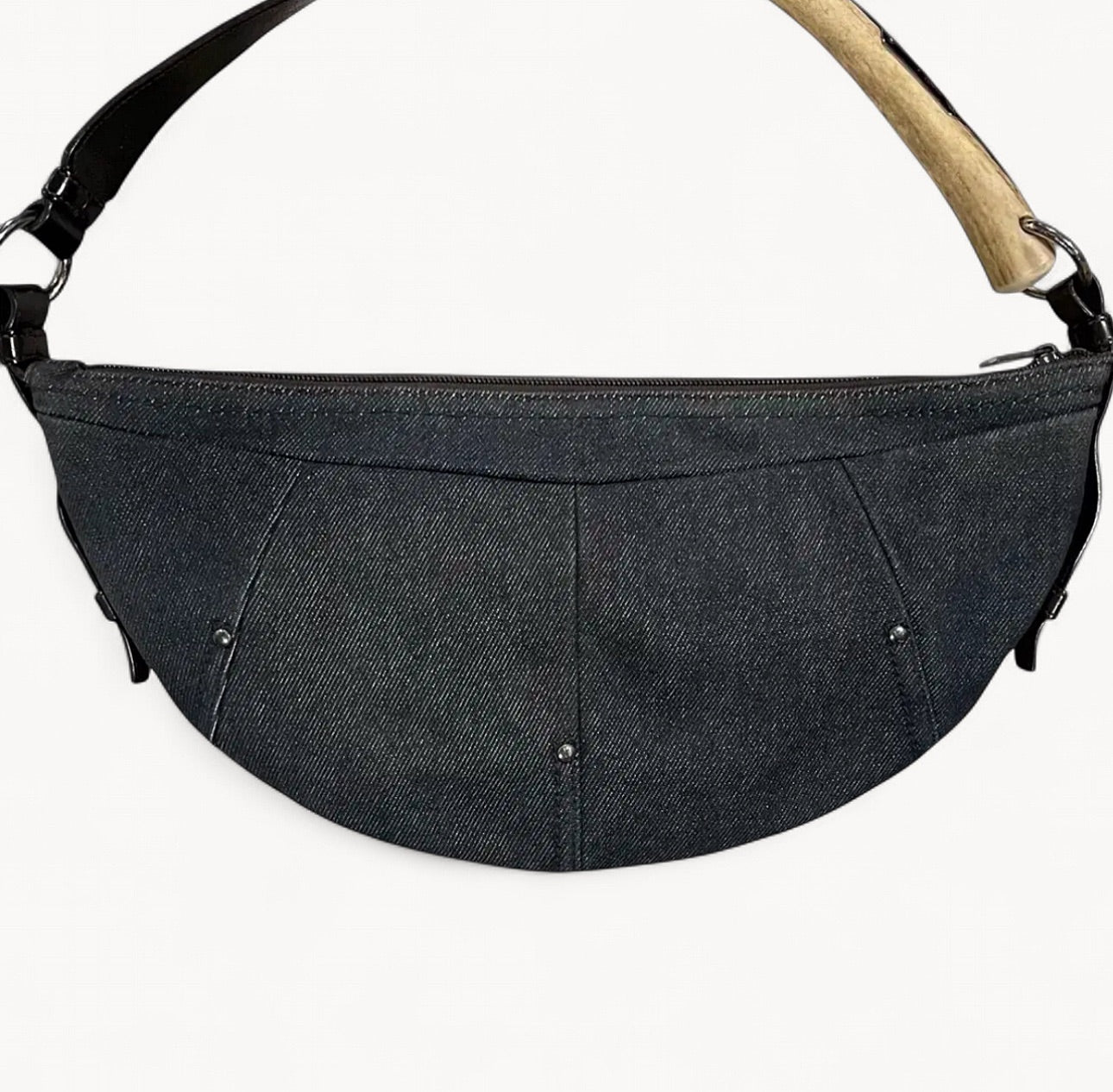 Saint Laurent 2003 Archive Mombasa Denim Horn Bag