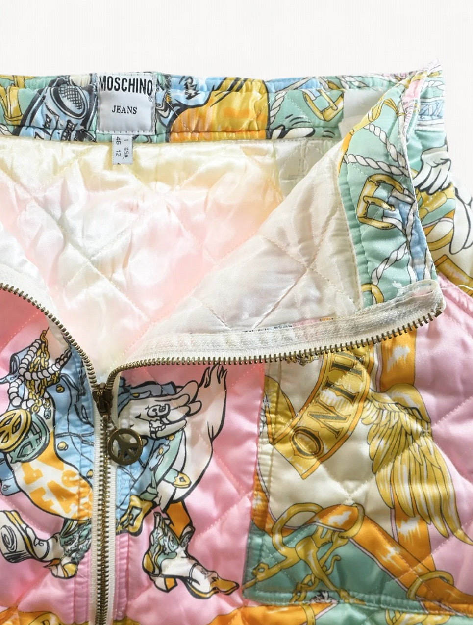 Moschino Jeans Vintage “Duck Hip Hop” Quilted Mini Skirt