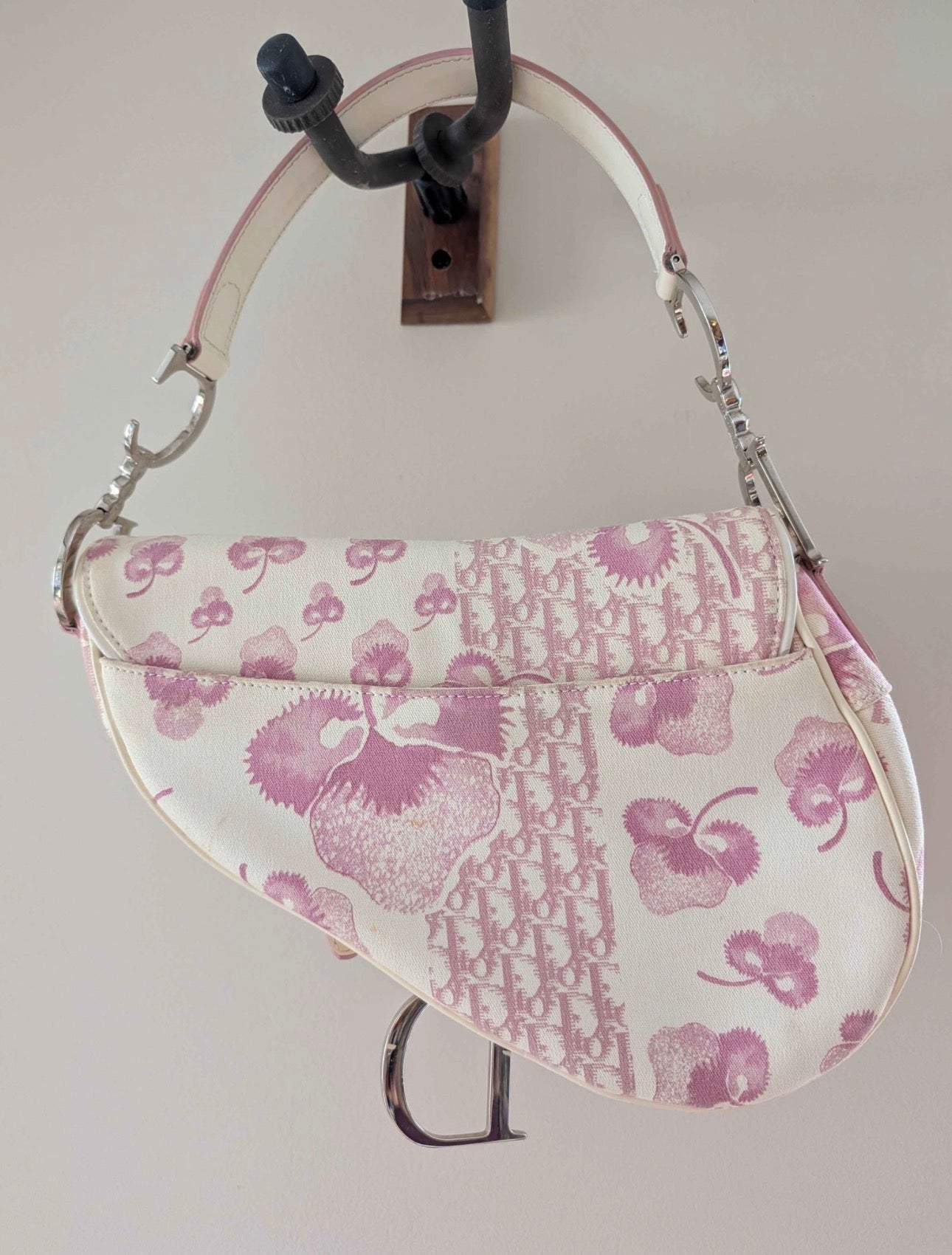 Christian Dior Vintage Girly Cherry Blossom Saddle Bag Rare
