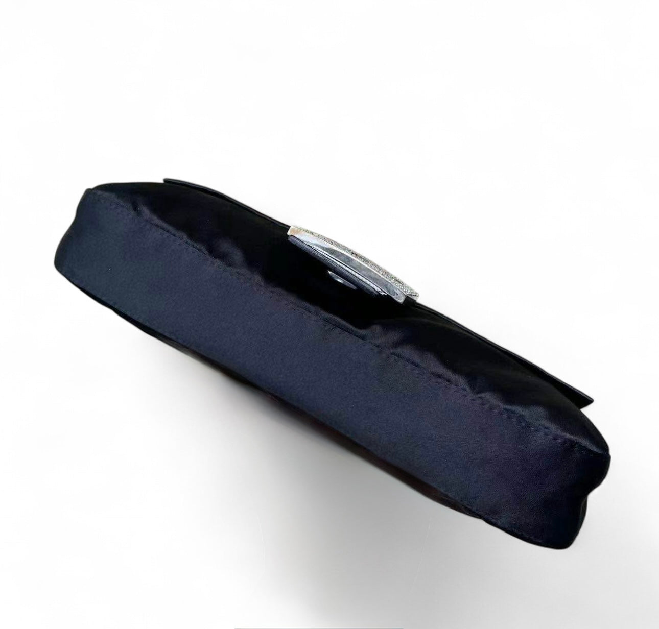 Fendi Satin Lizard Baguette Crystal & Chocolate Enamel Buckle