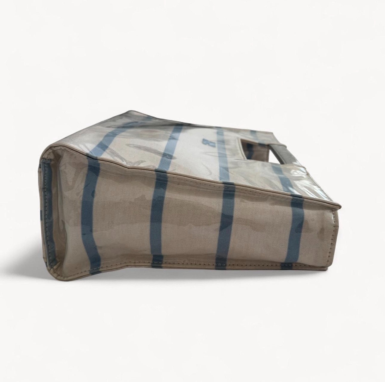 Courrèges Blue & White Striped Vinyl Tote Bag