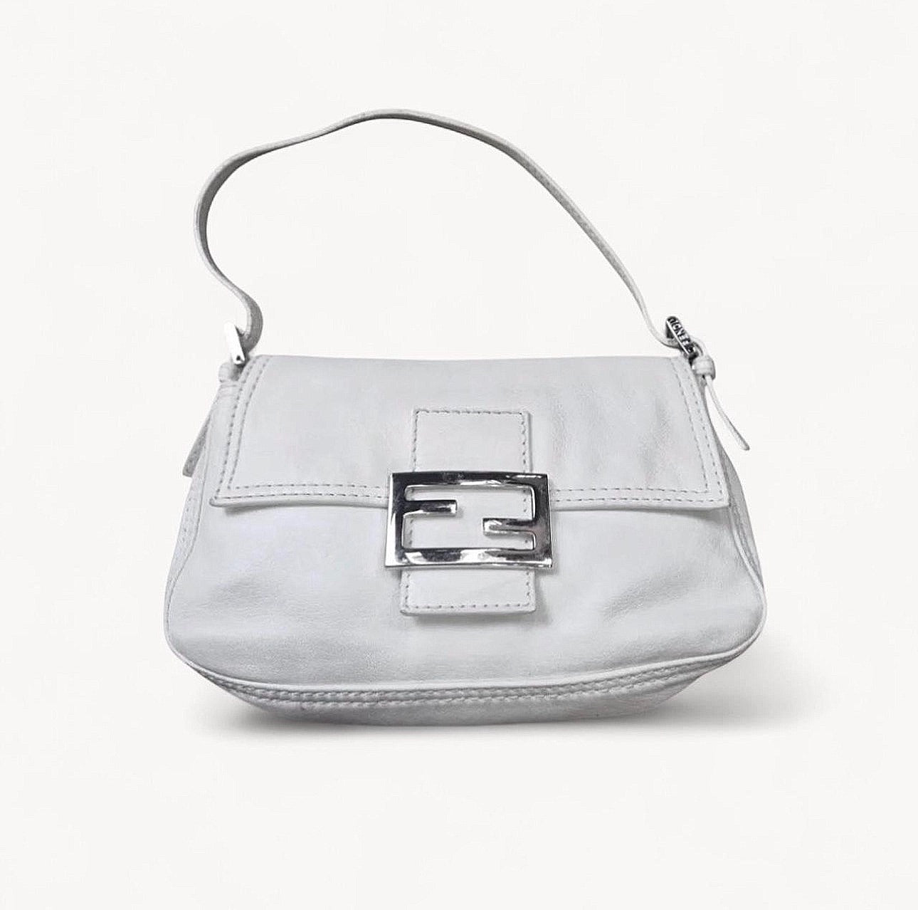 Fendi 2004 White Leather Mini Shoulder Bag