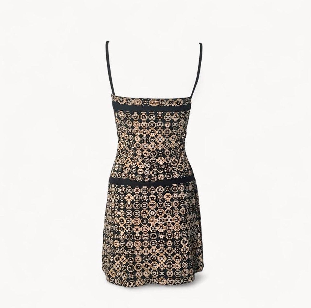 Chanel 2003 AW Coin Gold Logo Medallion Dress