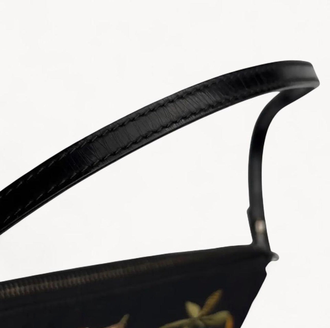 Christian Dior 2002 Embroidered Floral Mini Saddle Bag