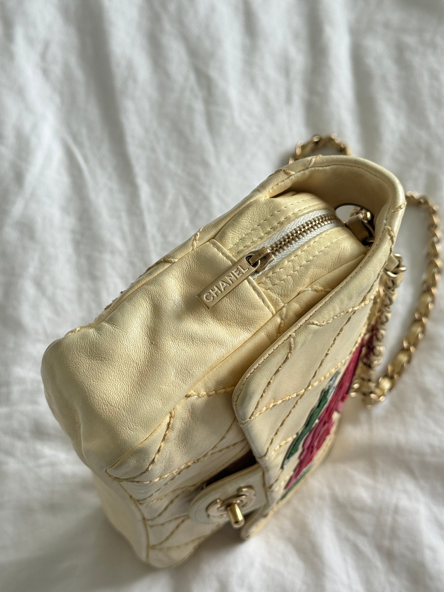 Chanel Quilted Camellia Patchwork Timeless Flap Bag