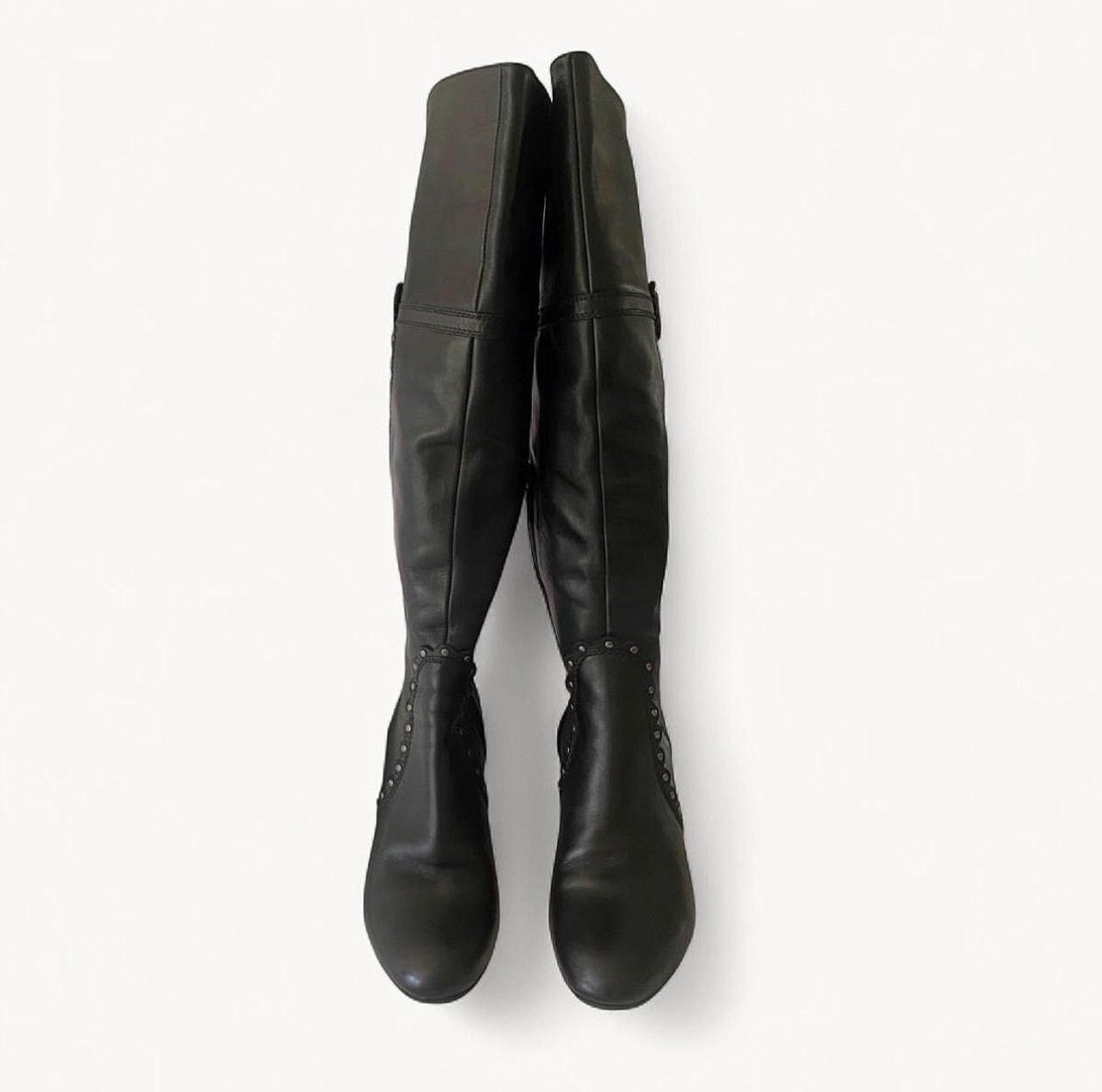 Christian Dior Leather Embellished Knee Length Boots