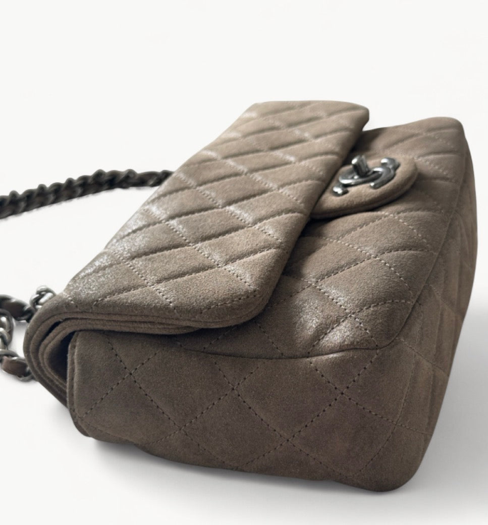 Chanel Rare Brown Suede Paris Dallas CC Plaque Detailing Flap Bag