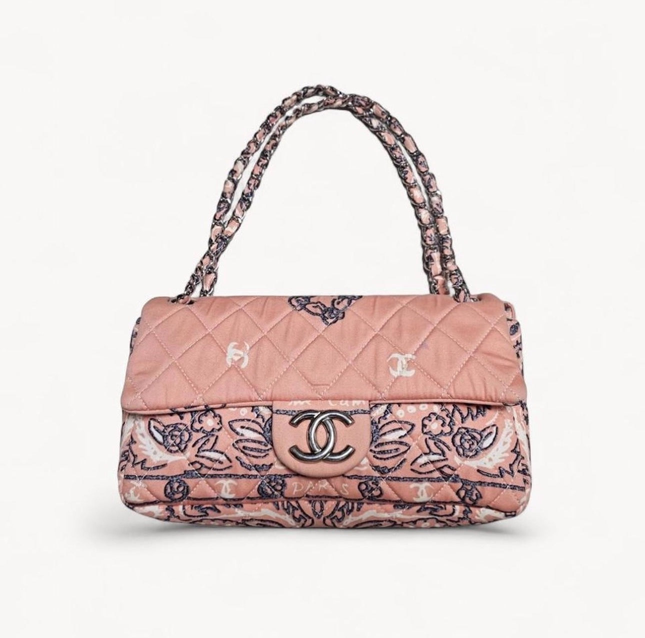 Chanel 2008 Paris Dallas Pink Bandana Paisley Classic Flap Bag
