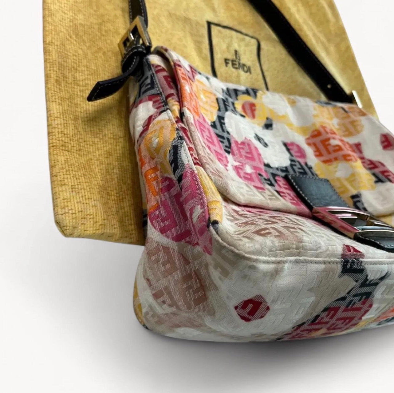 Fendi Floral Zucchino Mamma Baguette Shoulder Bag