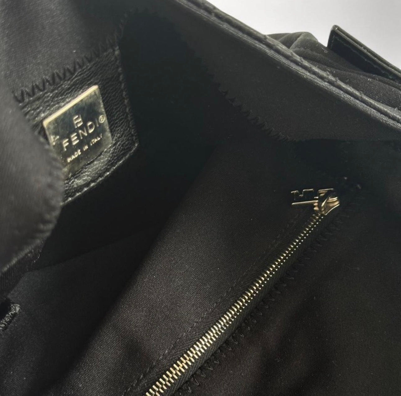 Fendi Neoprene Nylon Black Baguette Bag