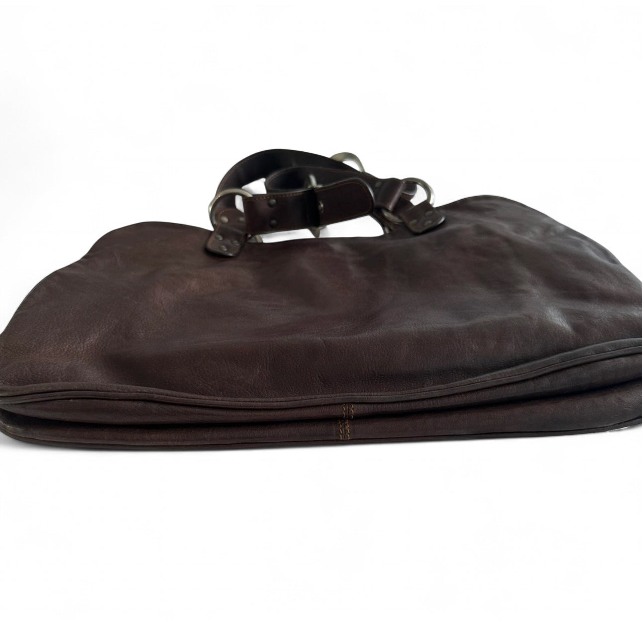 Christian Dior Gaucho Saddle Bag Brown Leather