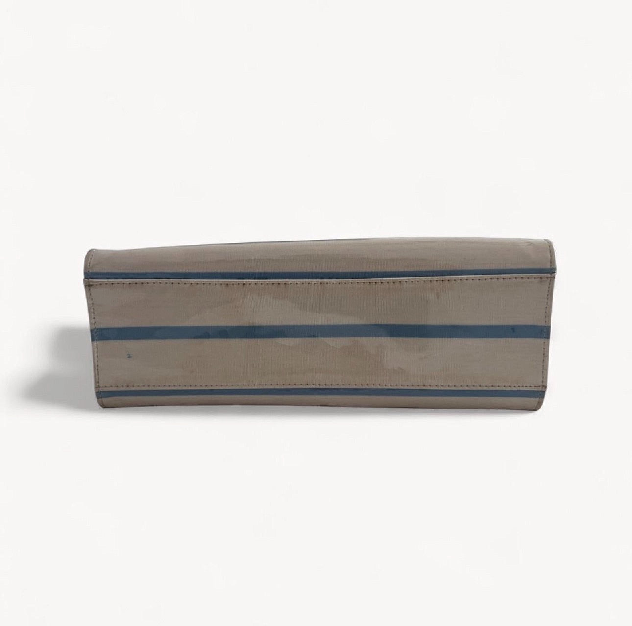 Courrèges Blue & White Striped Vinyl Tote Bag