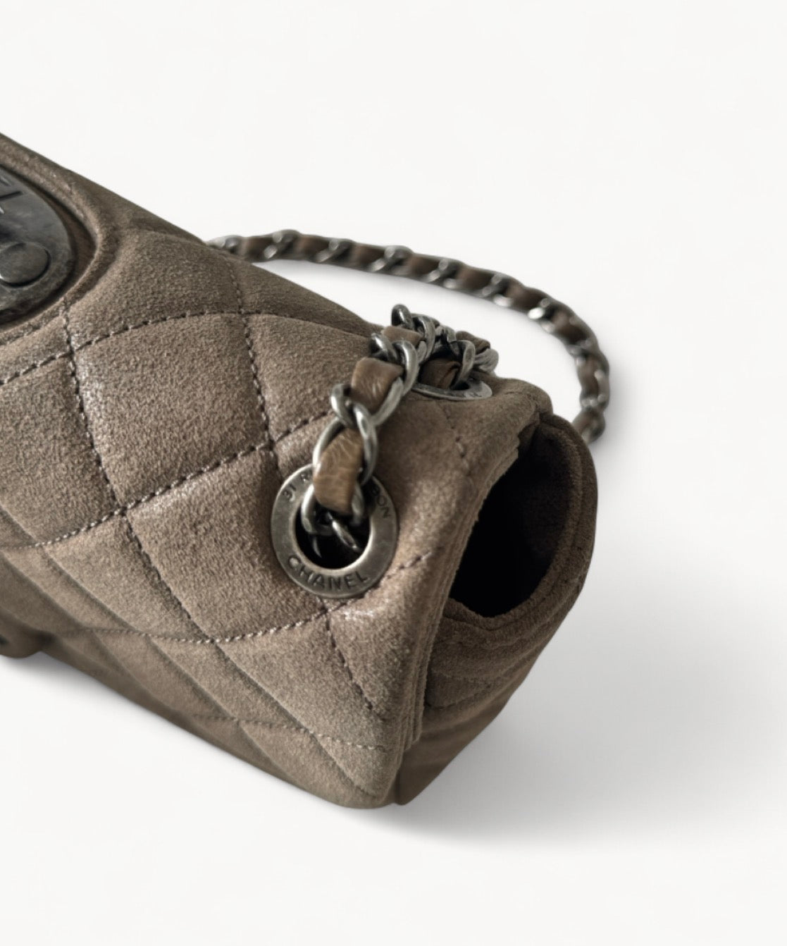 Chanel Rare Brown Suede Paris Dallas CC Plaque Detailing Flap Bag