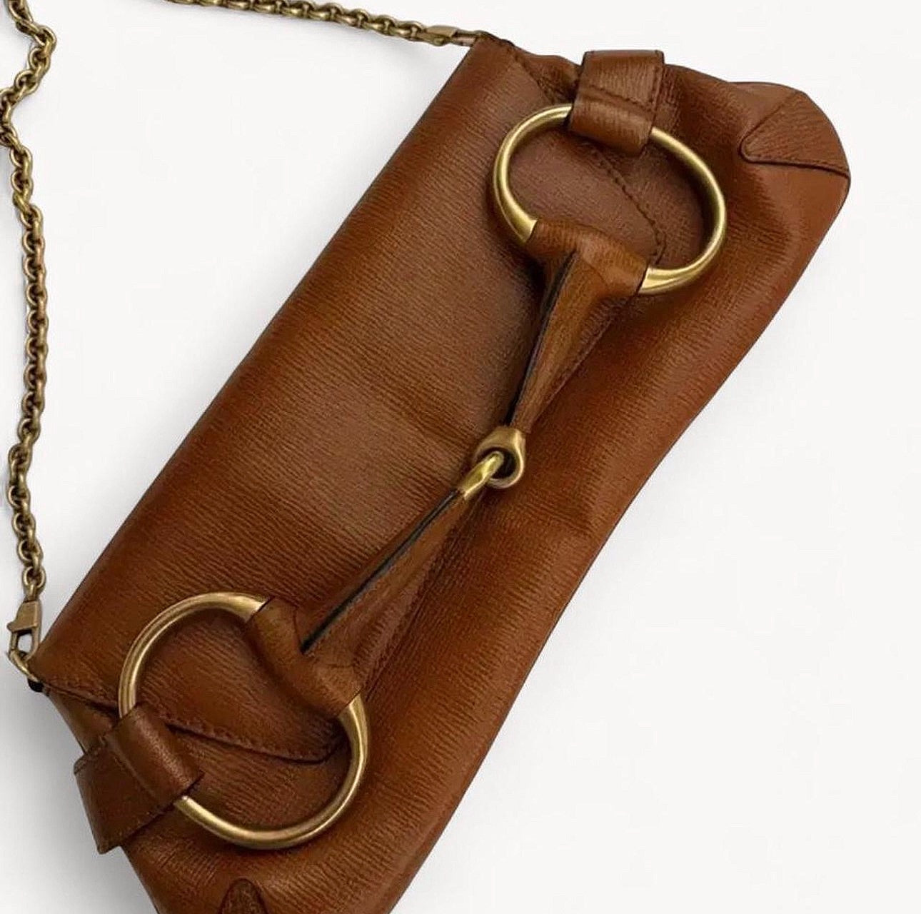 Gucci Horsebit 1955 Camel Leather Chain Shoulder Bag