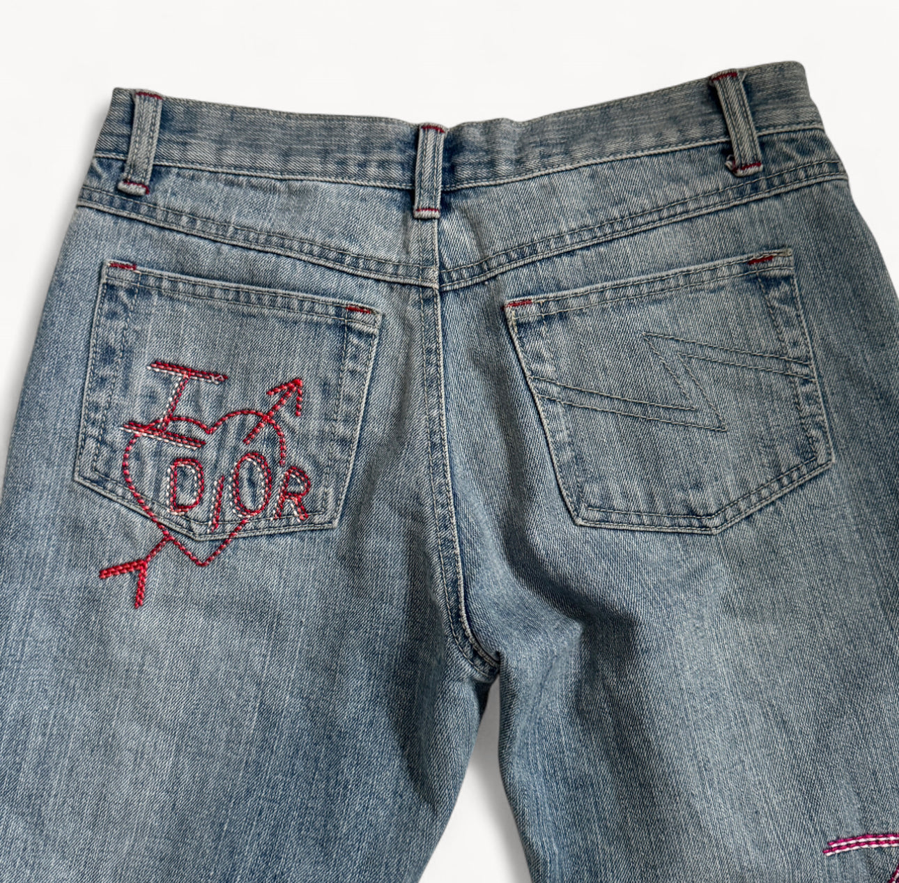Christian Dior Heart Embroidered Jeans