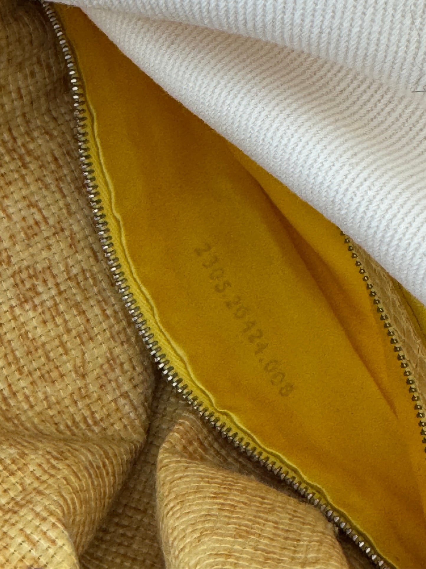 Fendi White Denim/Yellow Python Baguette Bag