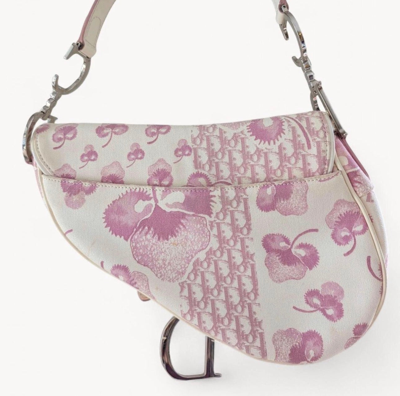 Christian Dior Vintage Girly Cherry Blossom Saddle Bag Rare