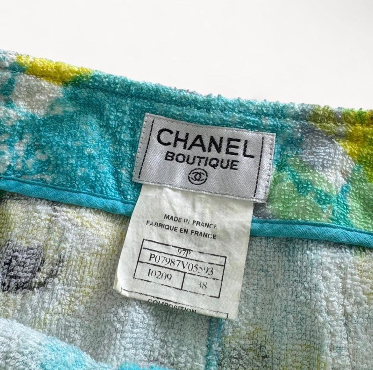 Chanel 1997 Runway Terrycloth Sleeveless Vest/Skirt Floral Set