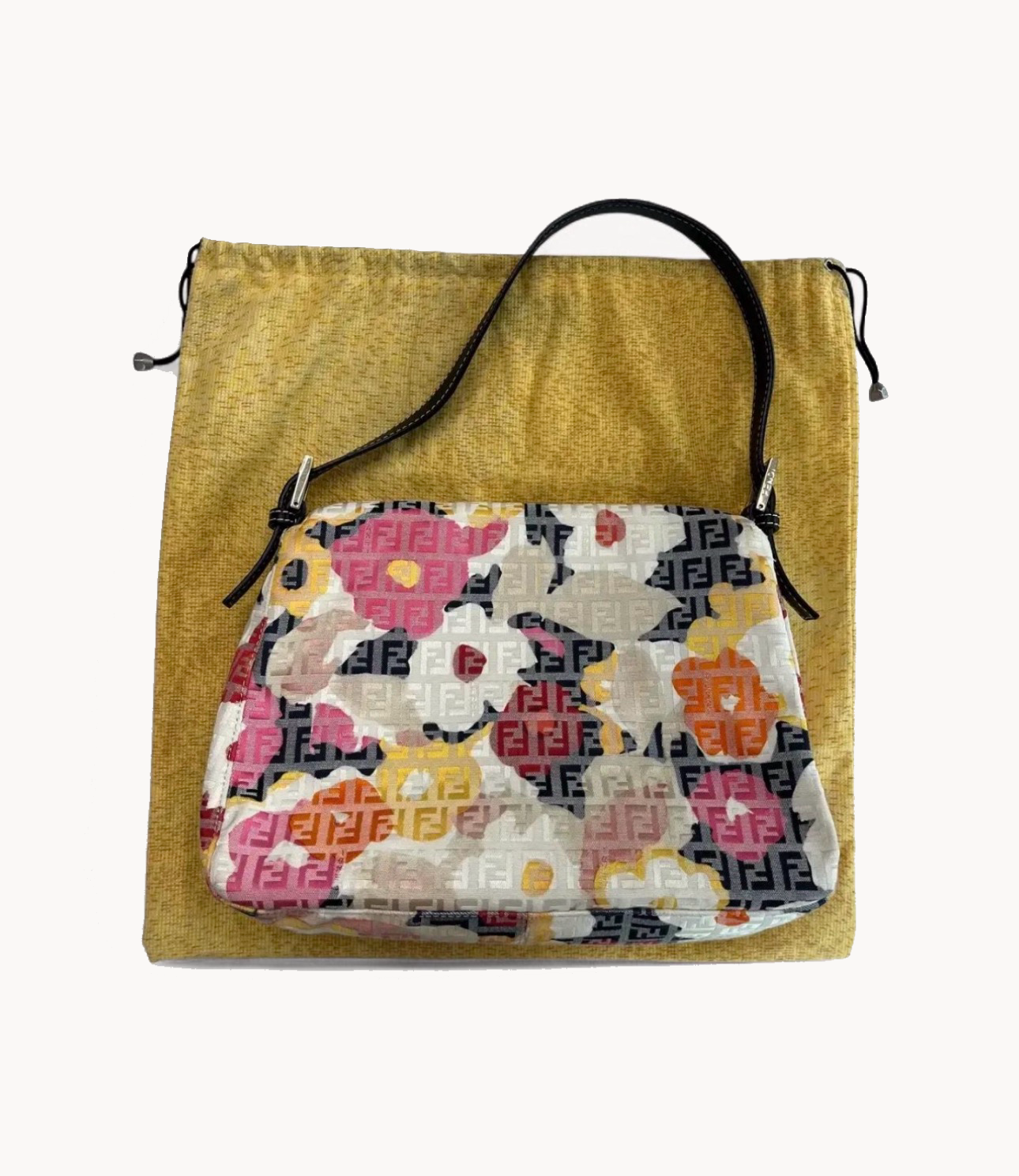 Fendi Floral Zucchino Mamma Baguette Shoulder Bag