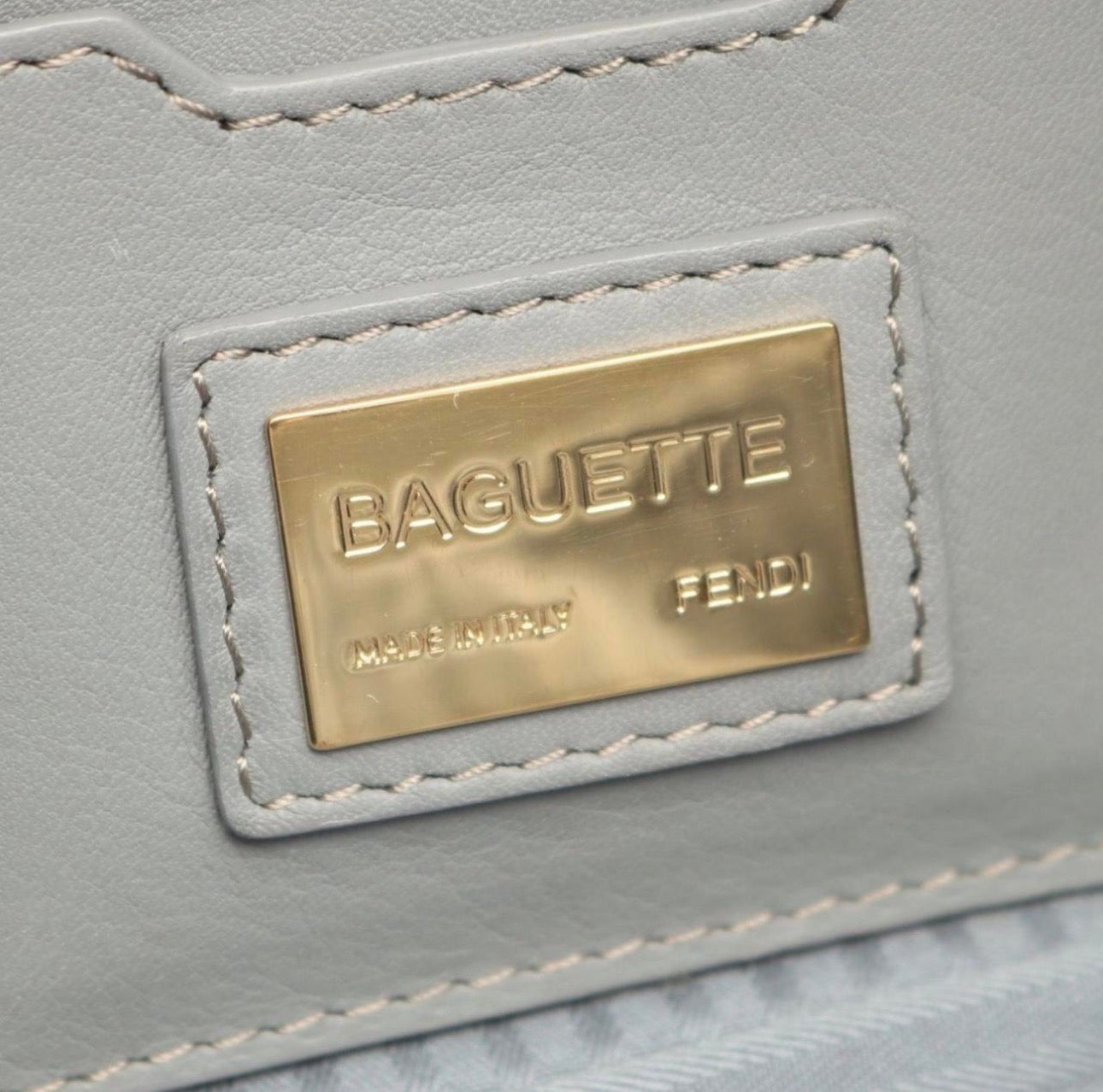 Fendi 2013 Gray Leather Baguette Bag