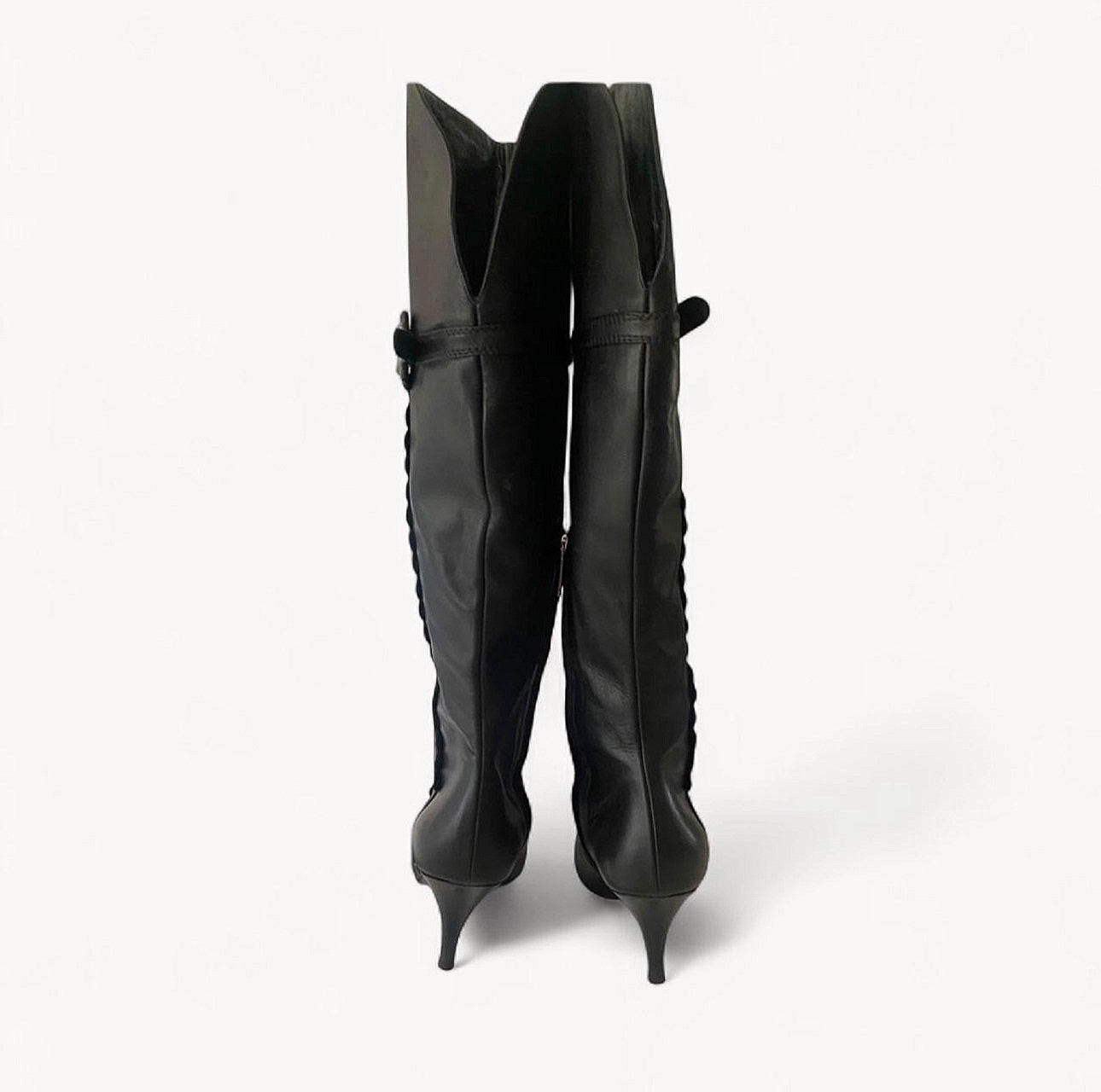 Christian Dior Leather Embellished Knee Length Boots