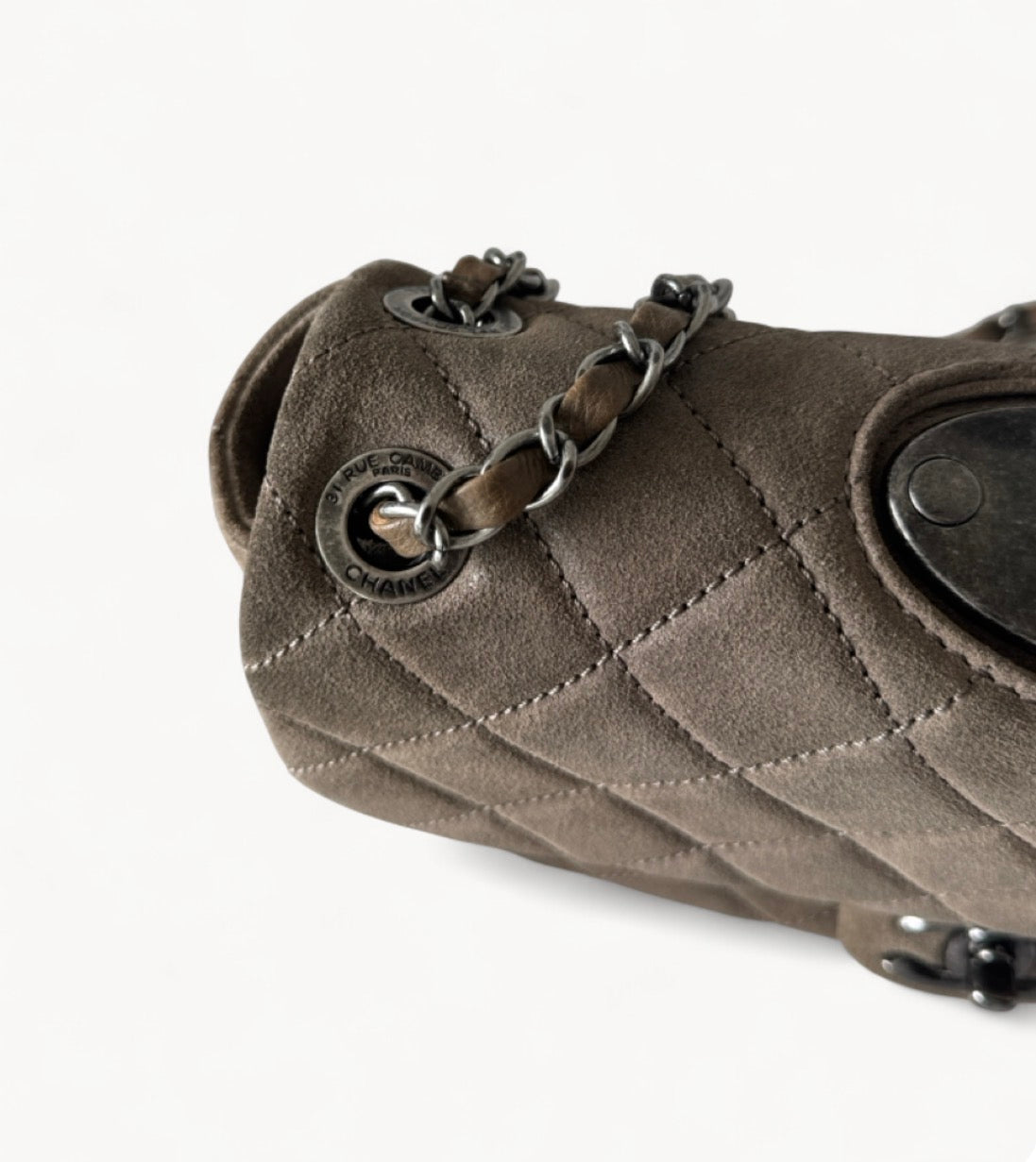 Chanel Rare Brown Suede Paris Dallas CC Plaque Detailing Flap Bag