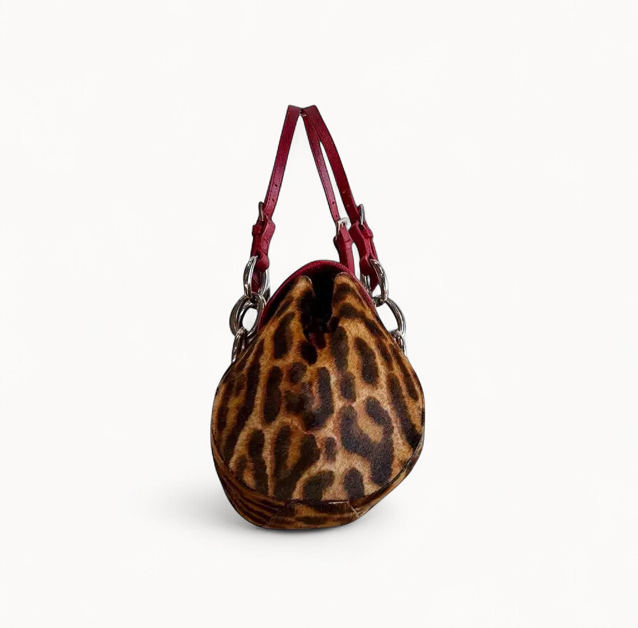 Christian Dior Pony Hair Leopard Print Diva Shoulder Bag