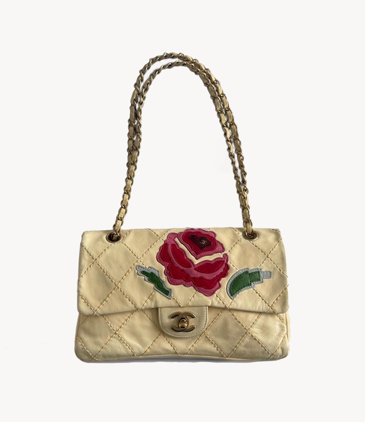 Chanel Quilted Camellia Patchwork Timeless Flap Bag