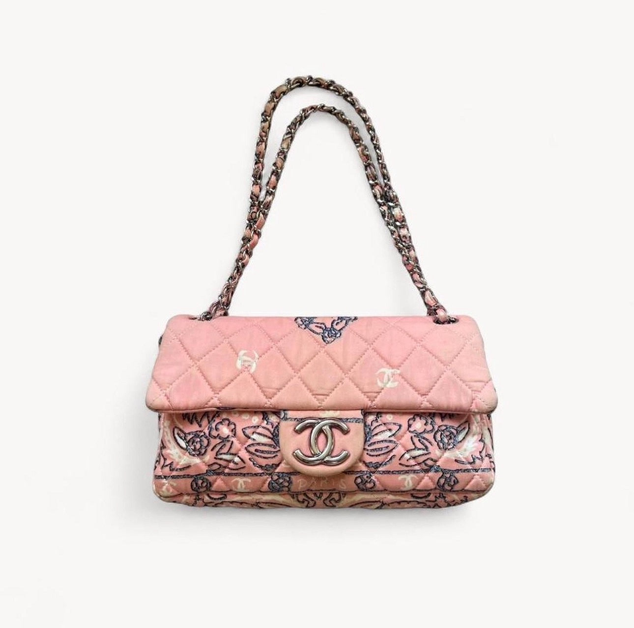 Chanel 2008 Paris Dallas Pink Bandana Paisley Classic Flap Bag