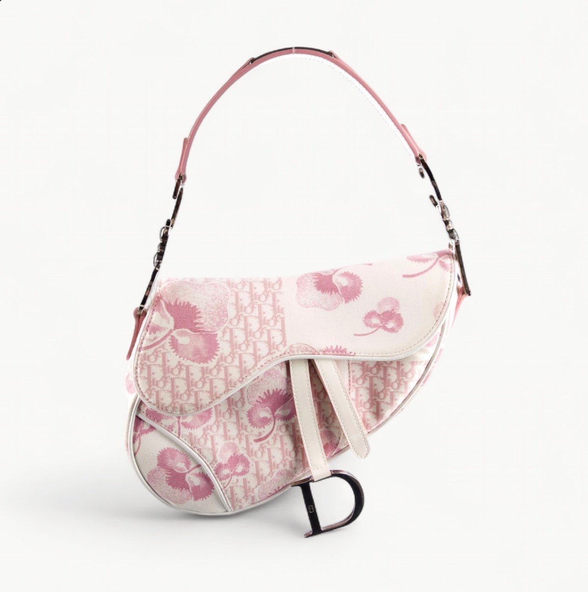 Christian Dior Vintage Girly Cherry Blossom Saddle Bag Rare