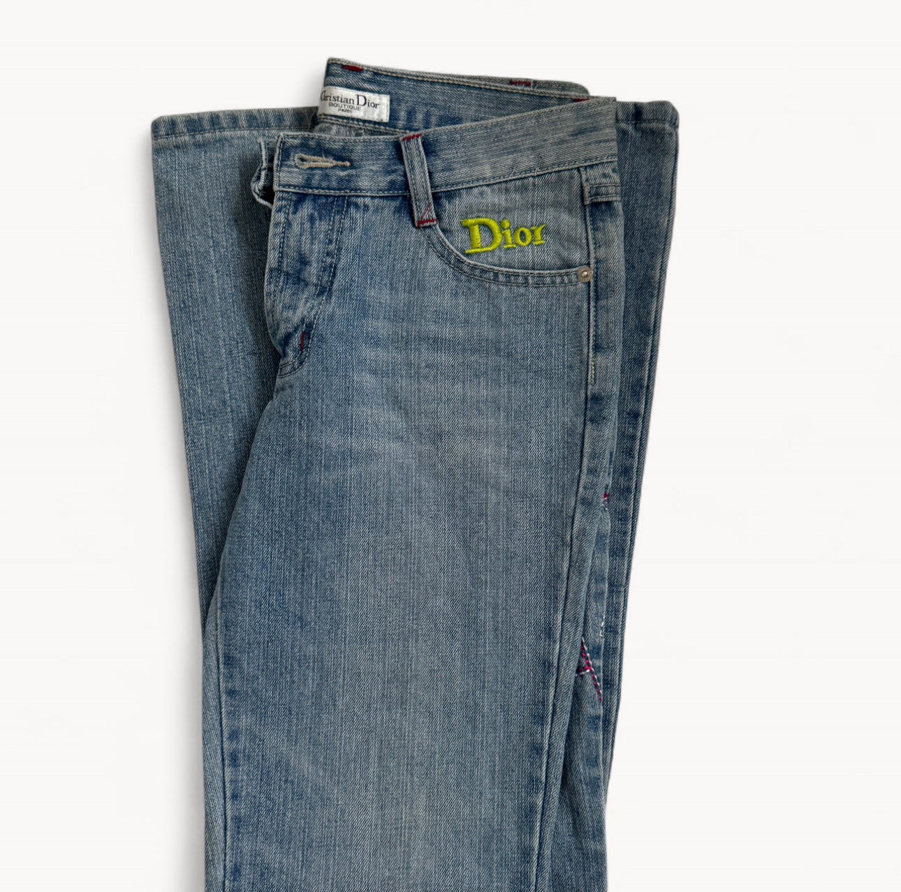 Christian Dior Heart Embroidered Jeans