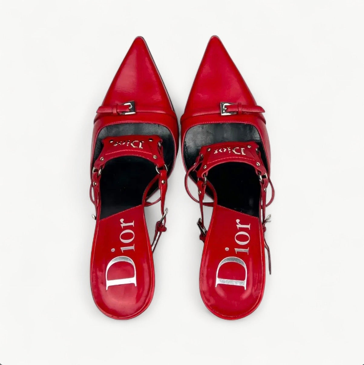 Christian Dior RARE FW 2003 Bondage Red Leather Heels