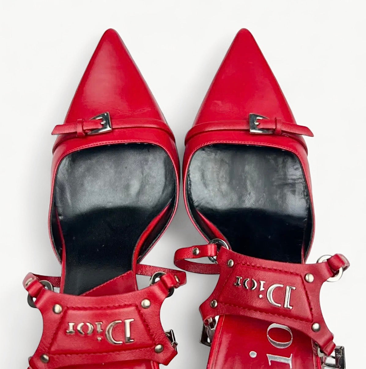 Christian Dior RARE FW 2003 Bondage Red Leather Heels