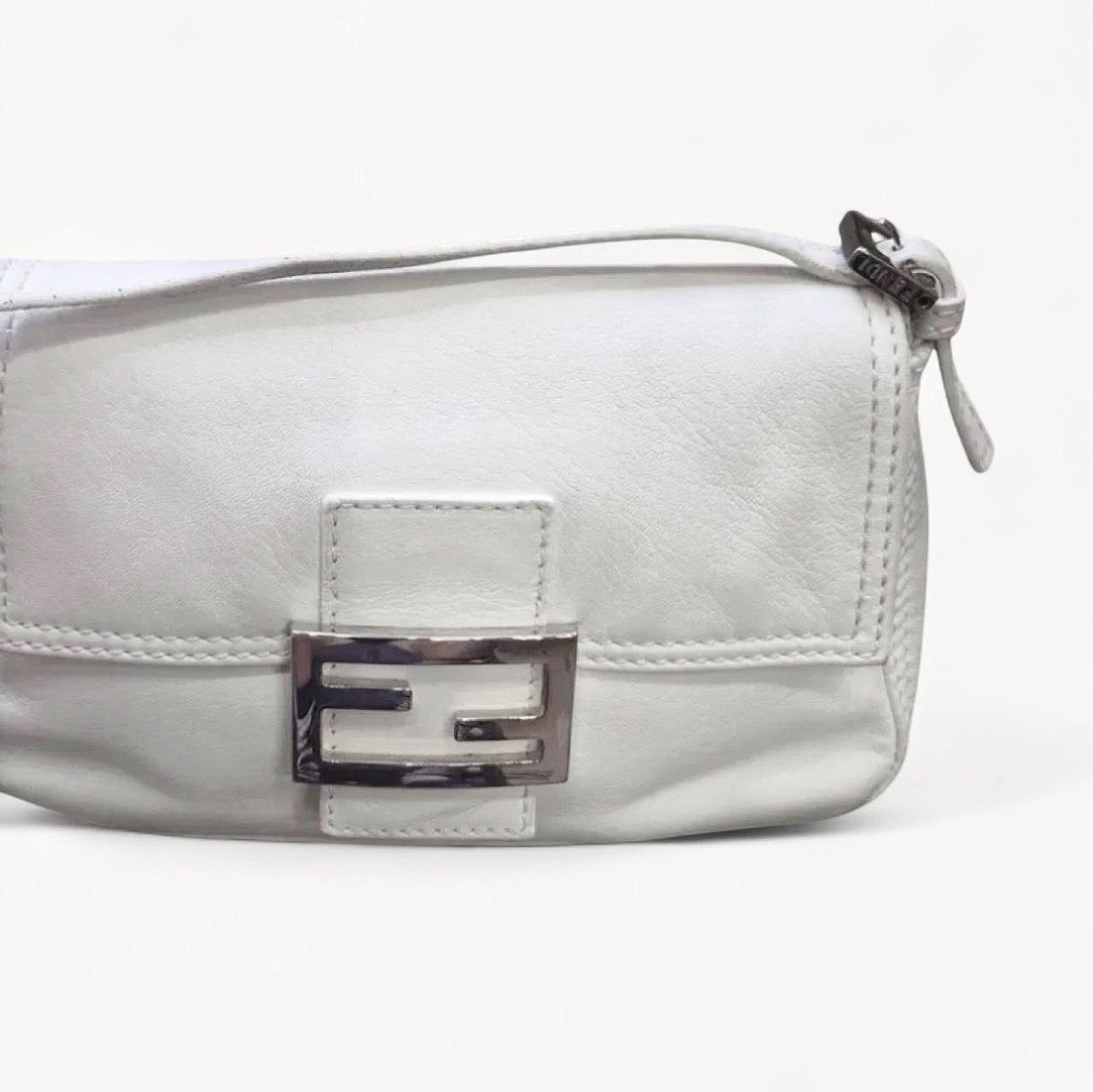 Fendi 2004 White Leather Mini Shoulder Bag