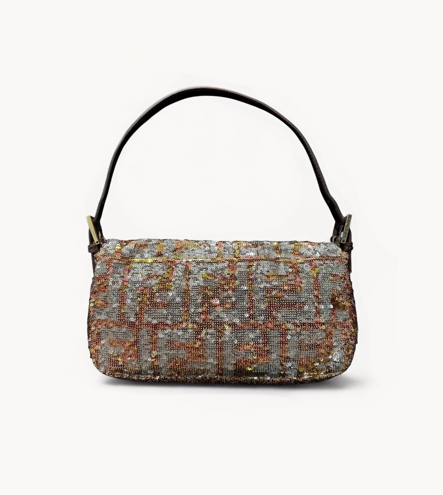 Fendi 2000s Multicolour FF Sequin Beaded Baguette Bag