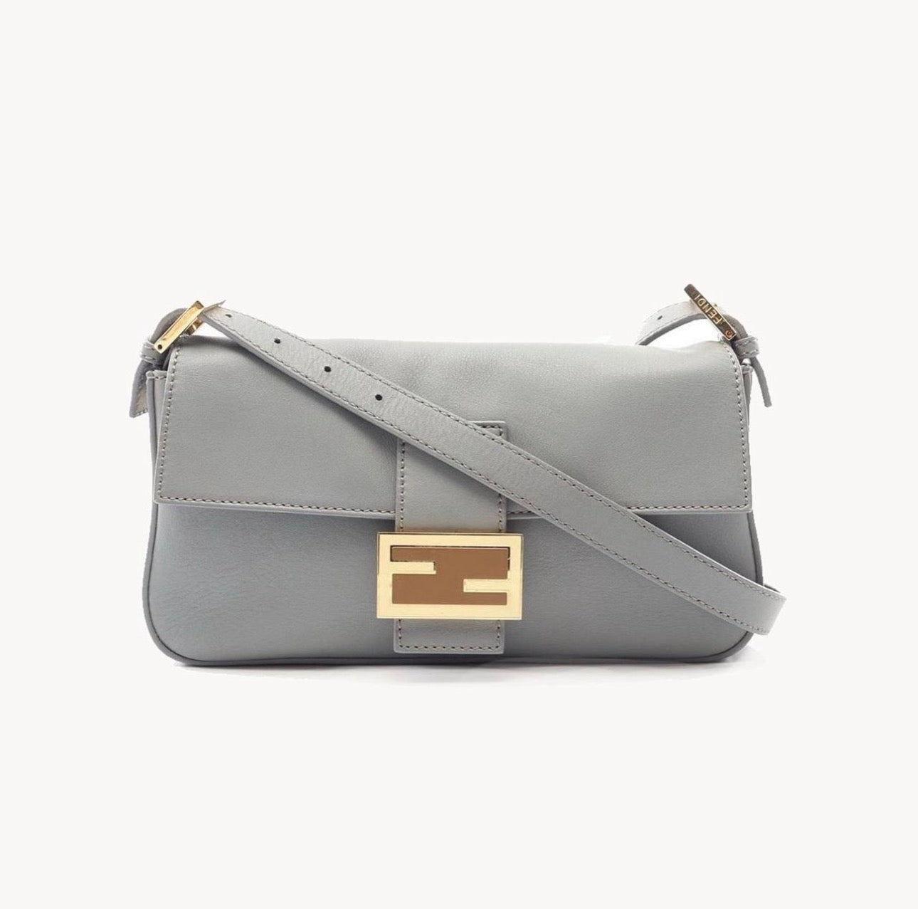 Fendi 2013 Gray Leather Baguette Bag