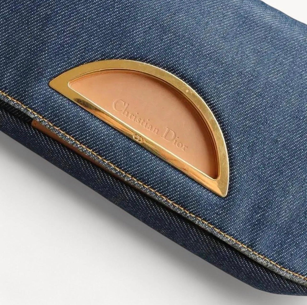 Christian Dior 2001 Denim & Beige Leather Malice Bag