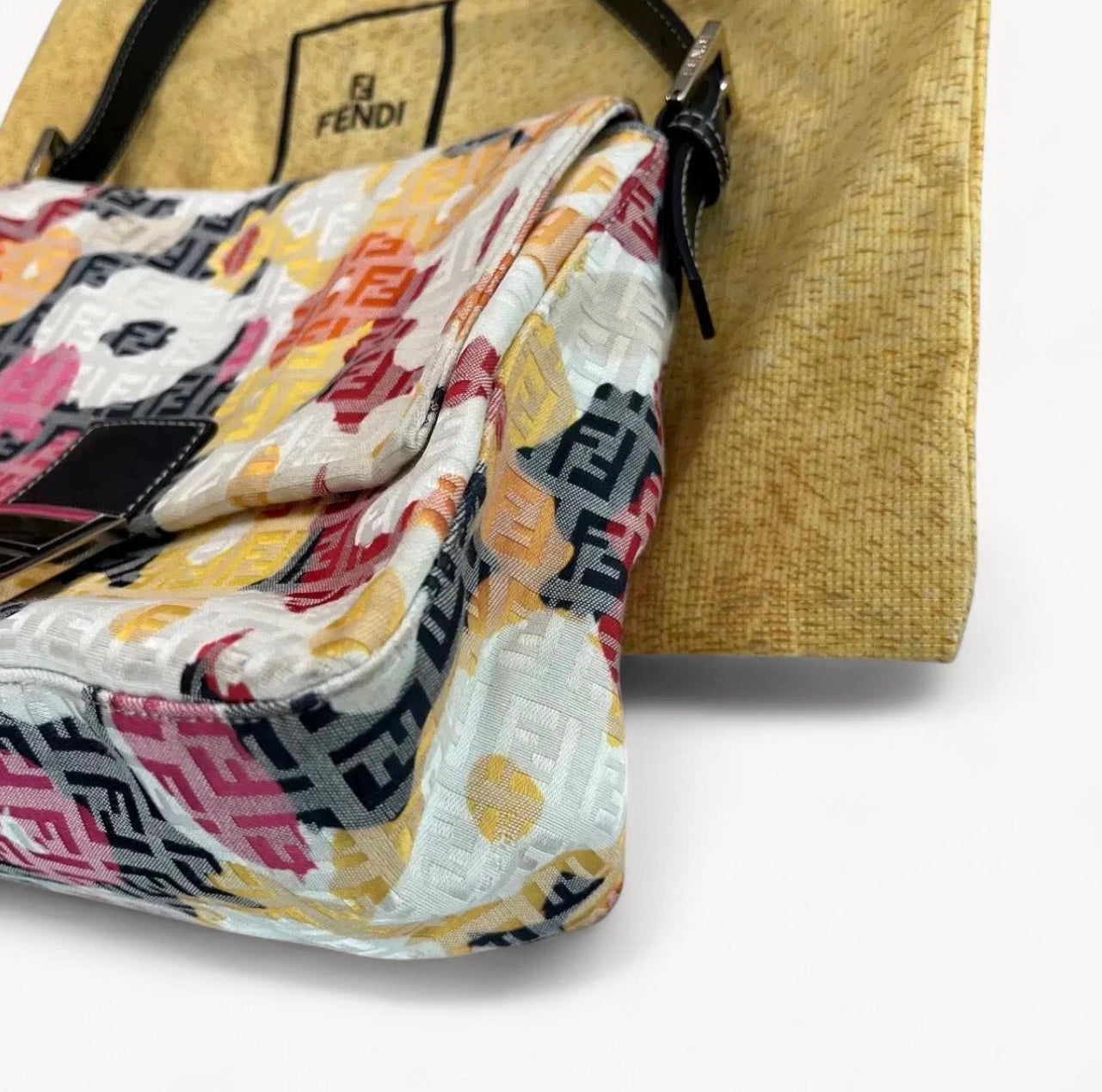 Fendi Floral Zucchino Mamma Baguette Shoulder Bag