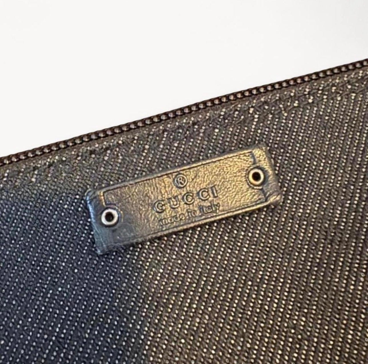 Gucci Denim Mini Boat Pochette Bag