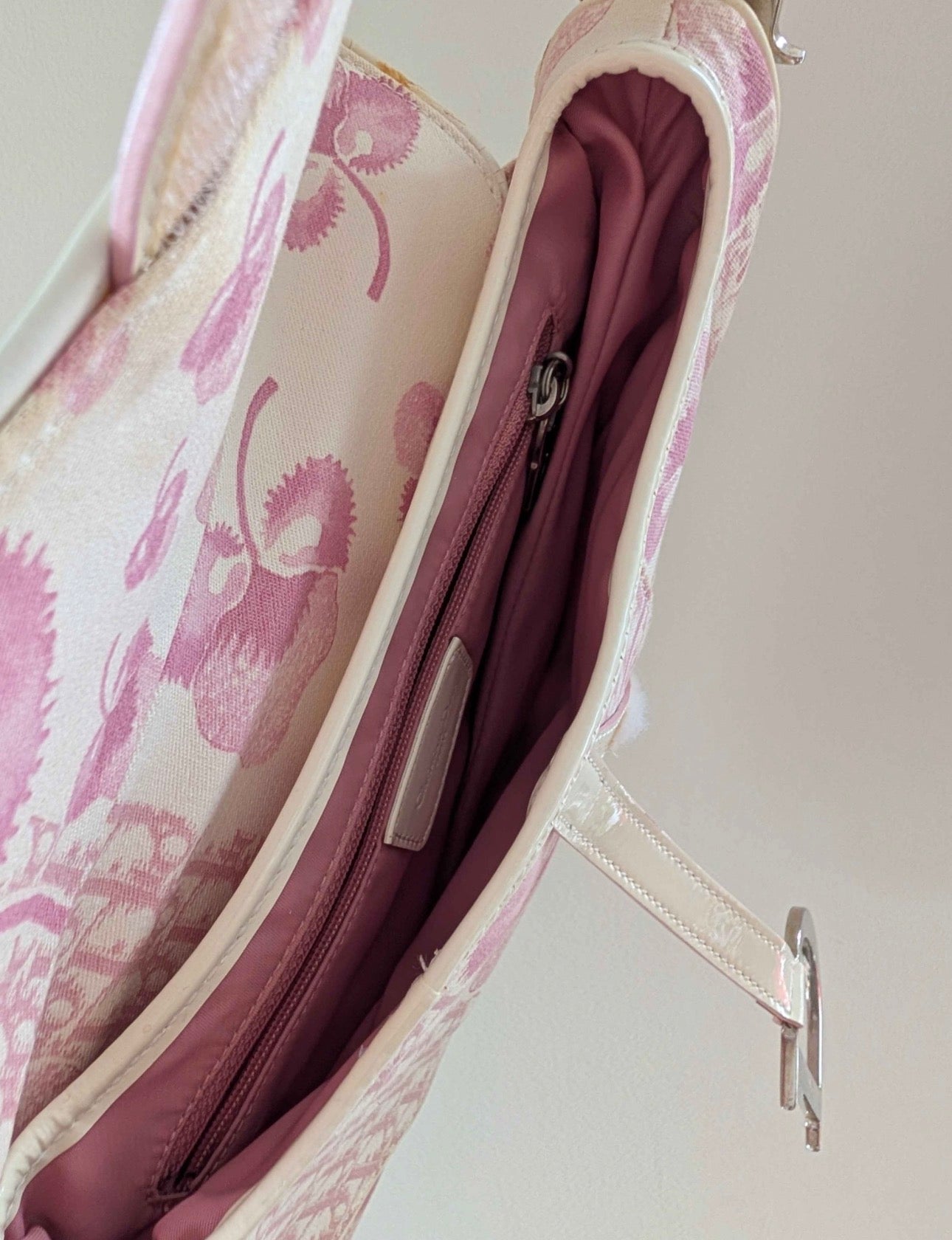 Christian Dior Vintage Girly Cherry Blossom Saddle Bag Rare