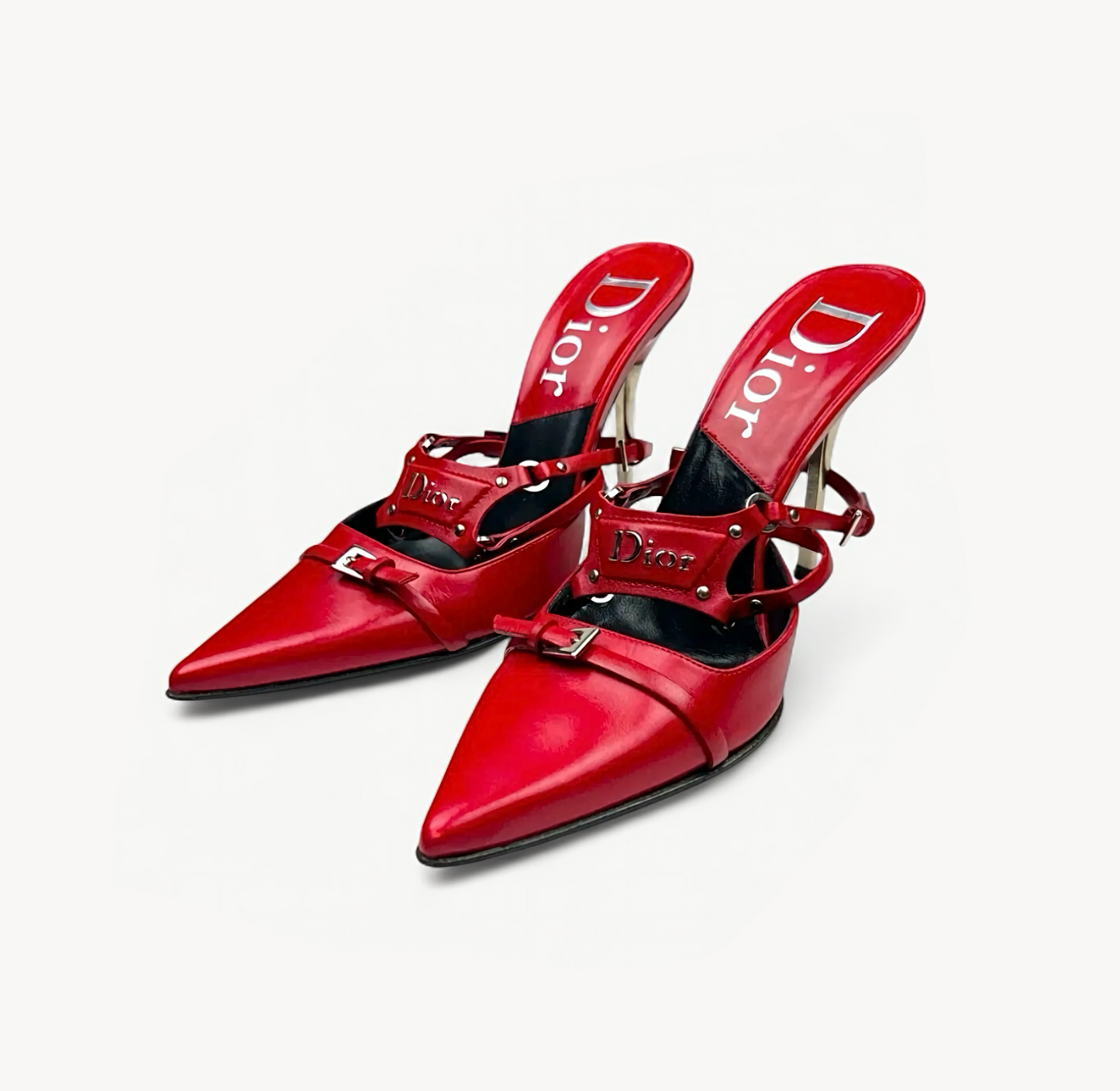 Christian Dior RARE FW 2003 Bondage Red Leather Heels