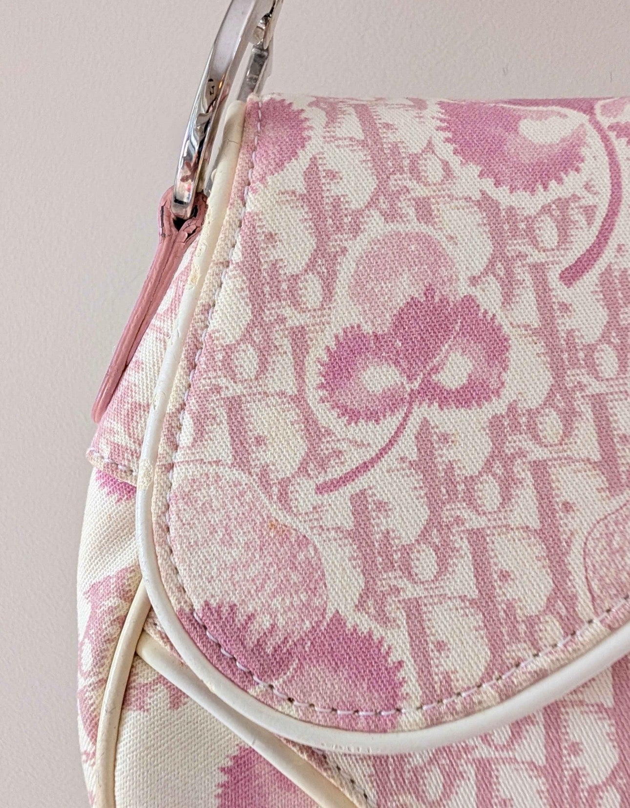 Christian Dior Vintage Girly Cherry Blossom Saddle Bag Rare