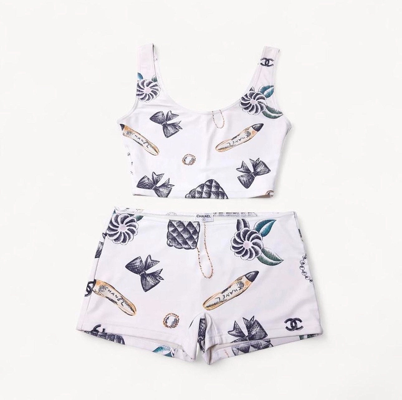 Chanel 1996 Icon Print Set (Top + Shorts)