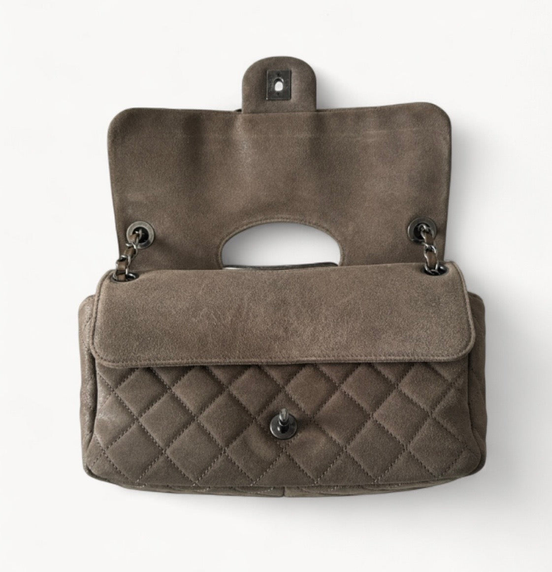 Chanel Rare Brown Suede Paris Dallas CC Plaque Detailing Flap Bag