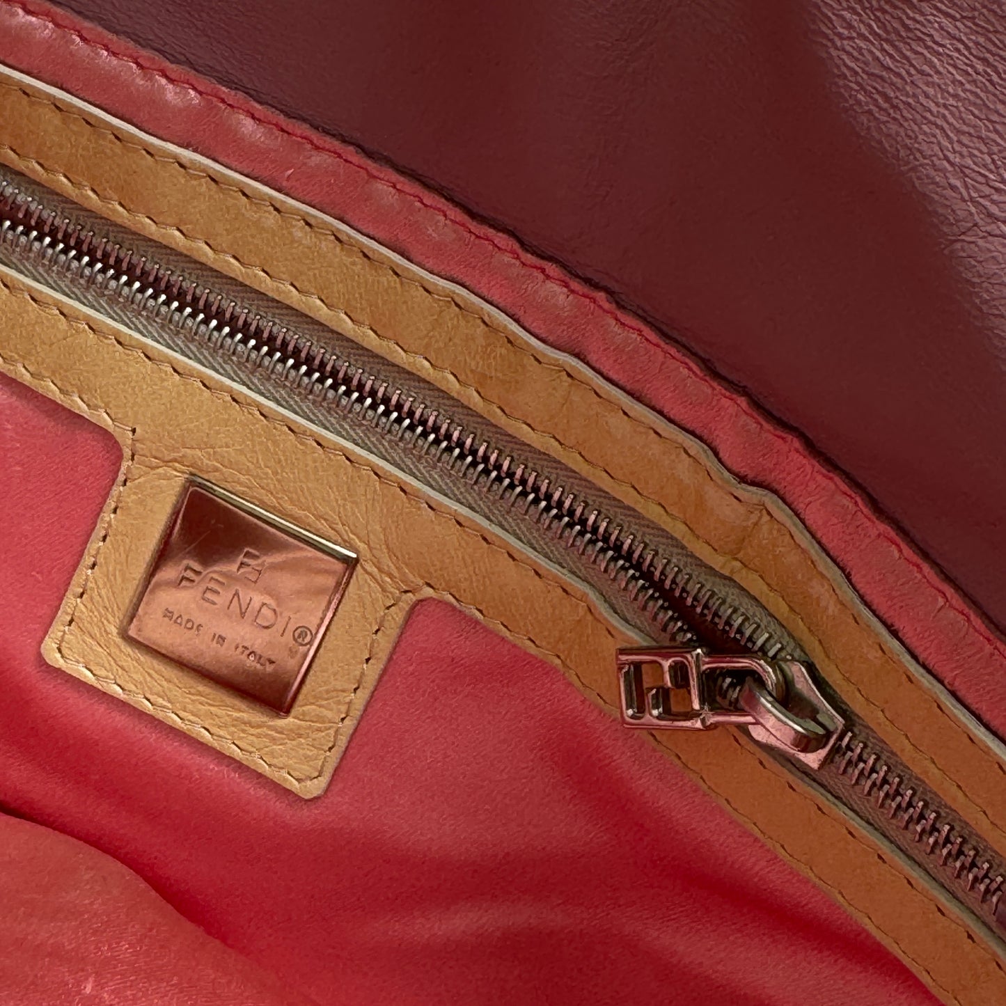 Fendi Dusty Rose Leather Baguette Bag